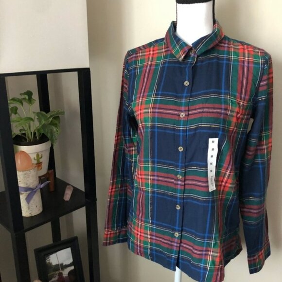*SO* Blue Plaid Long Sleeve Button Down Shirt Sz M - Picture 3 of 5